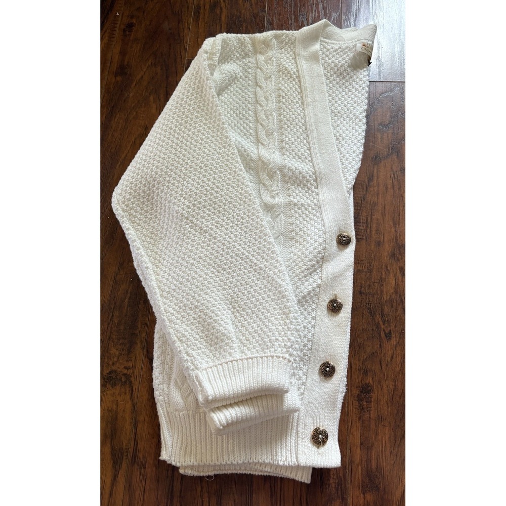 Vtg  American Crew Club White Cardigan Gold Buttons Nautical Preppy Classic USA